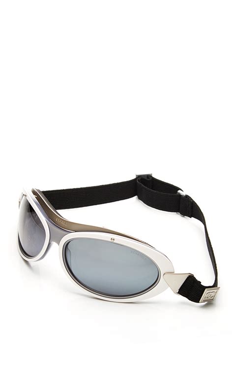 chanel white ski goggles